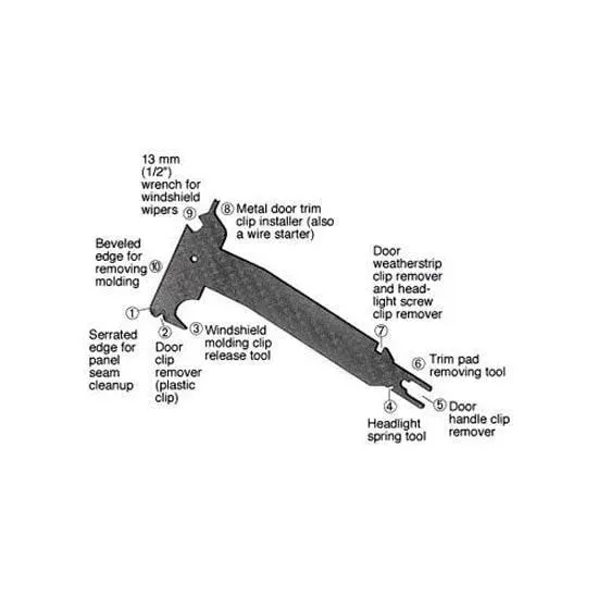 10-In-1 Car Door Trim Clip Remover Windscreen Wiper Moulding Badge Removal Tool