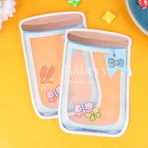 100 gm | Zip Lock Pouch | Blue Jar Designed |13.5 x 19.5 CM | Standing Pouch | Pack of  40
