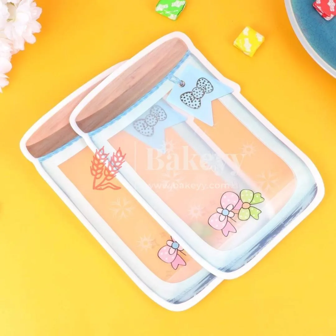 100 gm | Zip Lock Pouch | Blue Jar Designed |13.5 x 19.5 CM | Standing Pouch | Pack of  40