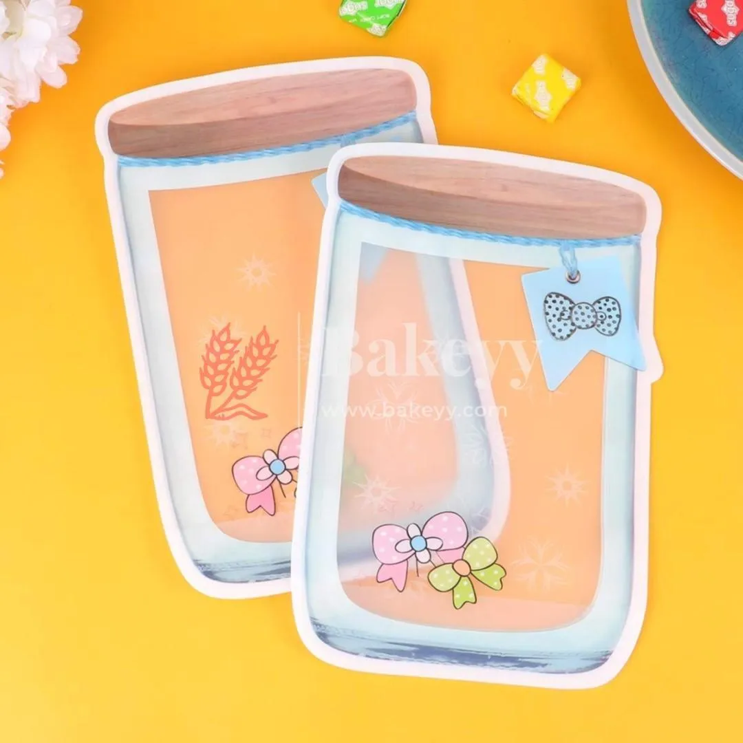 100 gm | Zip Lock Pouch | Blue Jar Designed |13.5 x 19.5 CM | Standing Pouch | Pack of  40