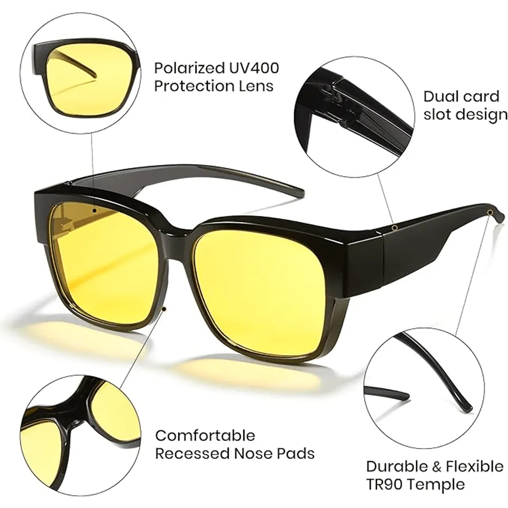 100% POLARIZED UV 400 FITOVERS ANTI-GLARE GLASSES