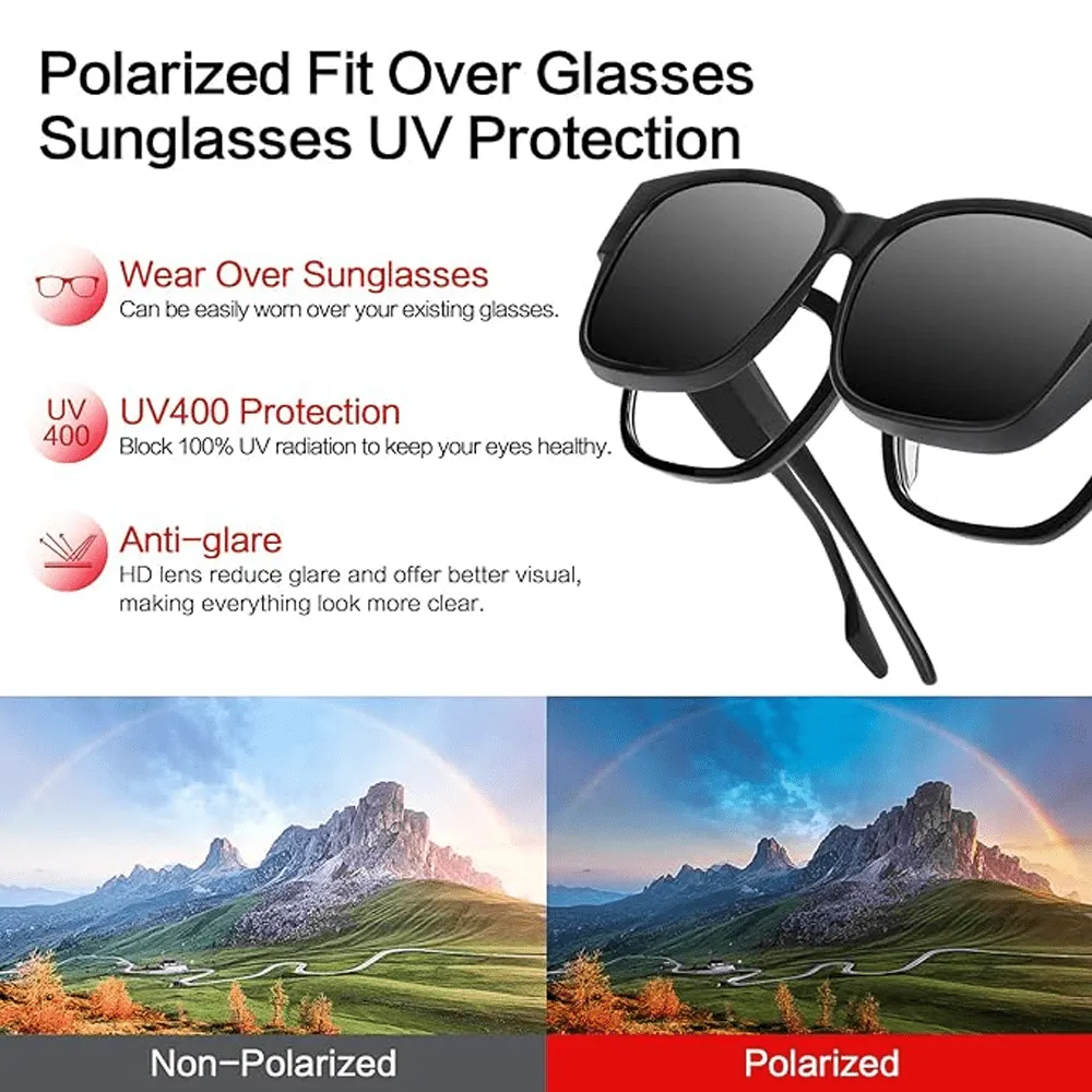 100% POLARIZED UV 400 FITOVERS ANTI-GLARE GLASSES