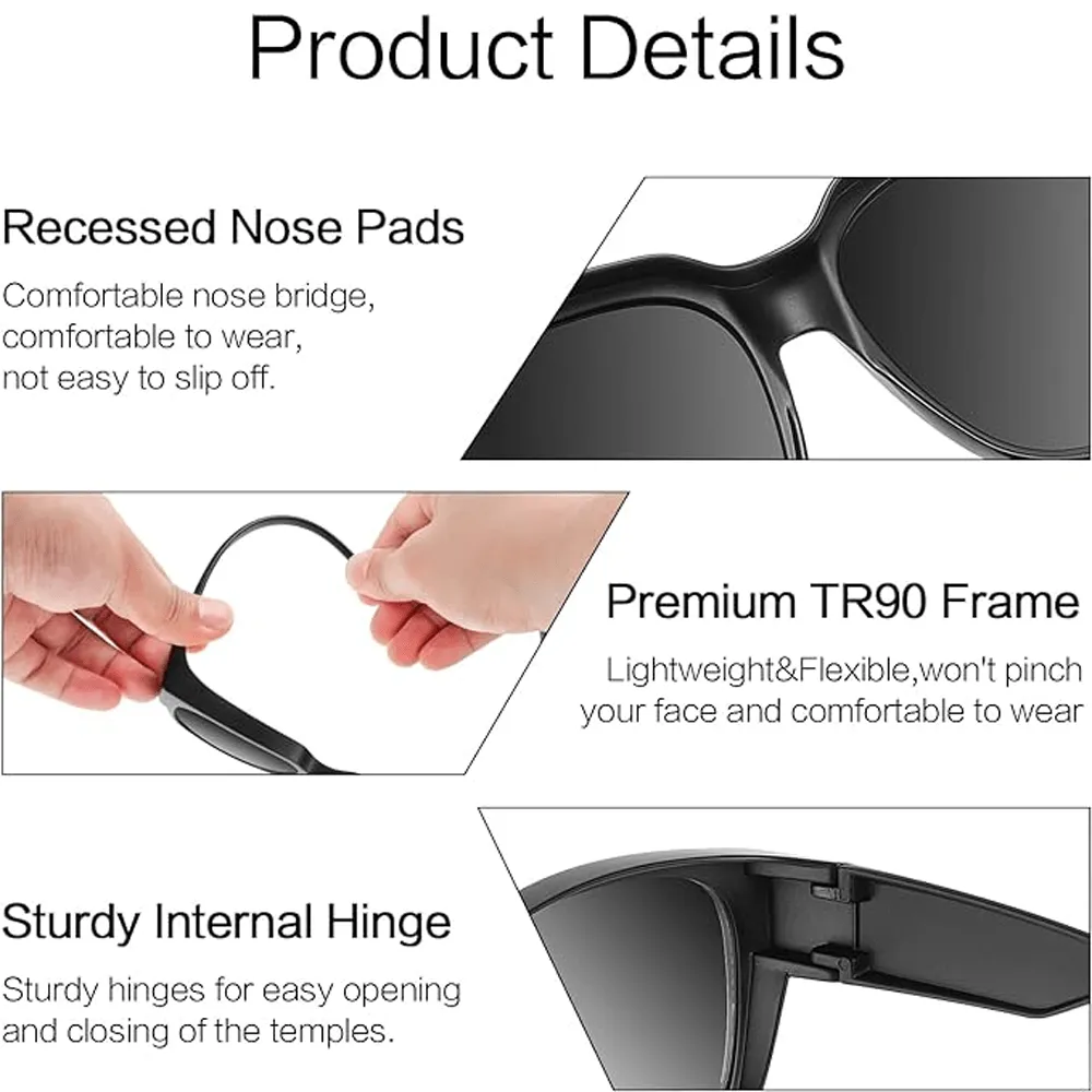 100% POLARIZED UV 400 FITOVERS ANTI-GLARE GLASSES