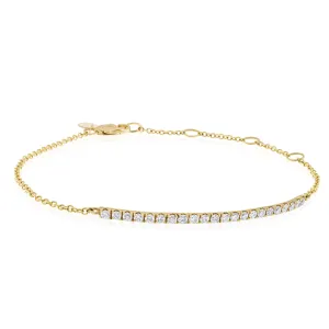 14k Diamond Bar Bracelet