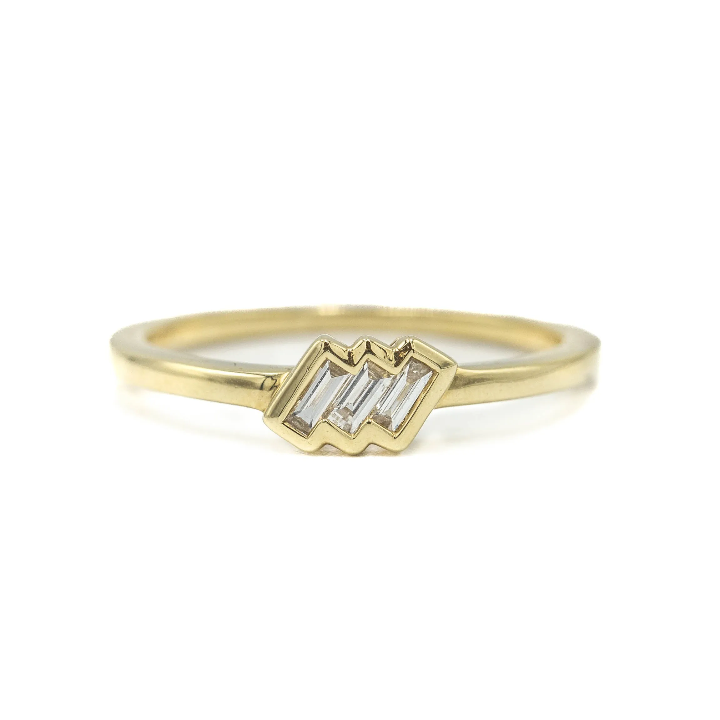 14ky 3-Stone Baguette Diamond Ring