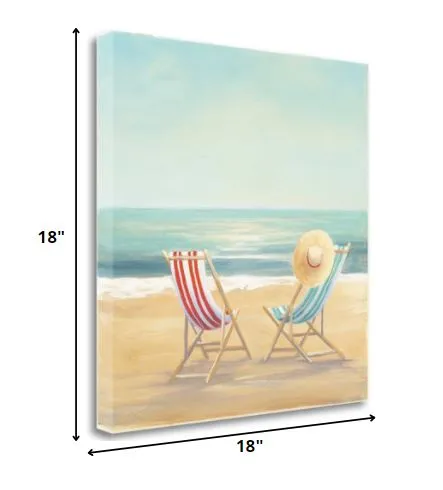 18" Beach Chairs on the Sand Giclee Canvas Wall Art