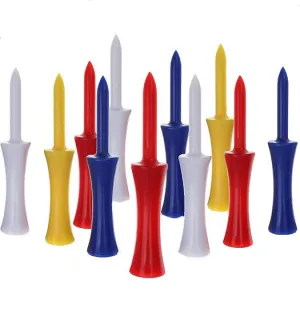 200 Mixed Colour PLASTIC STEP GOLF TEES LARGE (76 mm)
