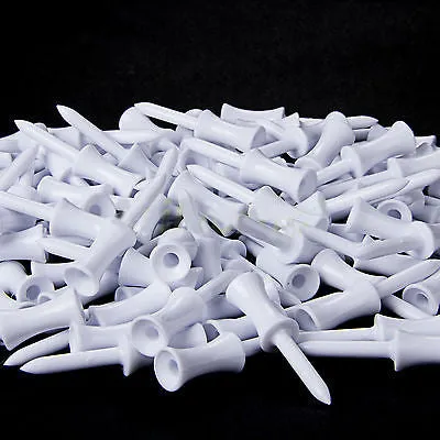 200 White PLASTIC STEP GOLF TEES Medium (54 mm)