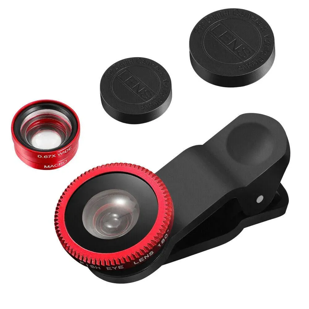 3-in-1 Clip On Smartphone Camera Lens Kit | Macro Fish Eye and Wide Angle Lenses