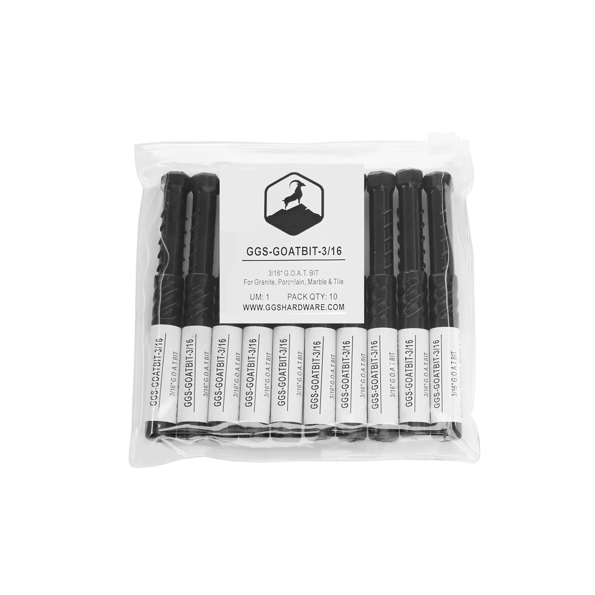 3/16" X 4" G.O.A.T. Carbide V-Tip Multi-Purpose Drill Bit