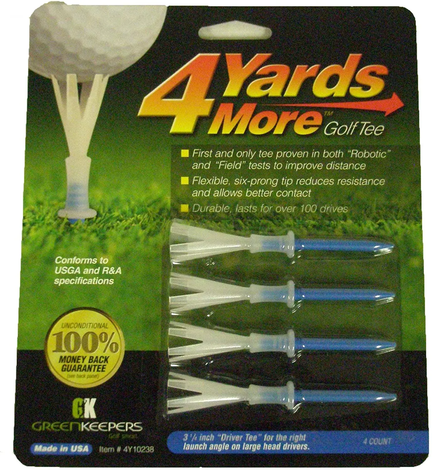 4 Yards More Golf Tees - Various Sizes (4 Tees per pack)