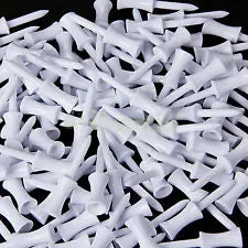 500 White PLASTIC STEP GOLF TEES Medium (54 mm)
