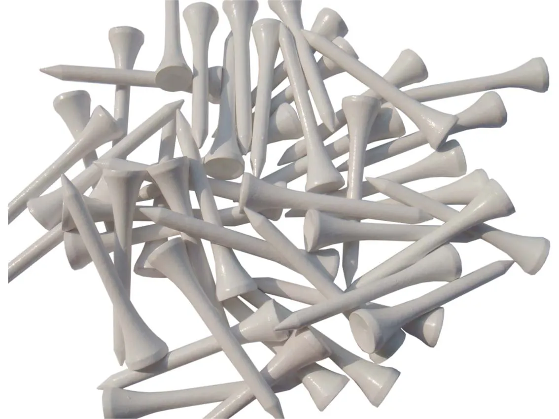 500 - White Wood / WOODEN GOLF TEES 70 mm