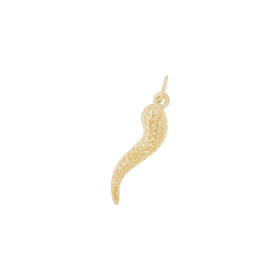 9ct Yellow Gold Diamond Cut Horn Charm