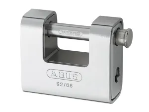 ABUS Mechanical 92/65Mm Monoblock Brass Body Shutter Padlock Keyed Alike Ka8511