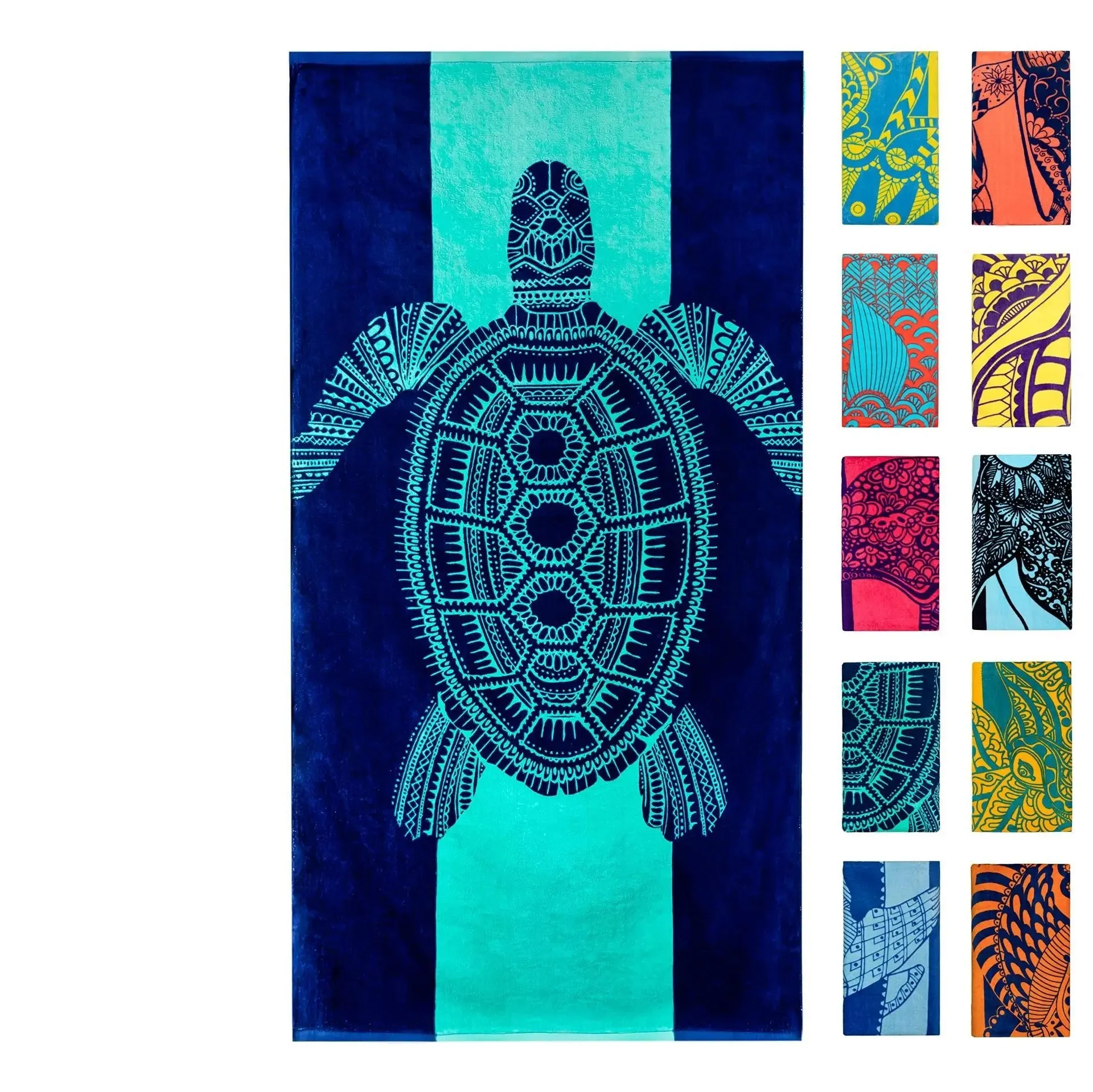 Adorable Turtle Beach Towel: Quick-Drying, Sand-Free, Super Absorbent