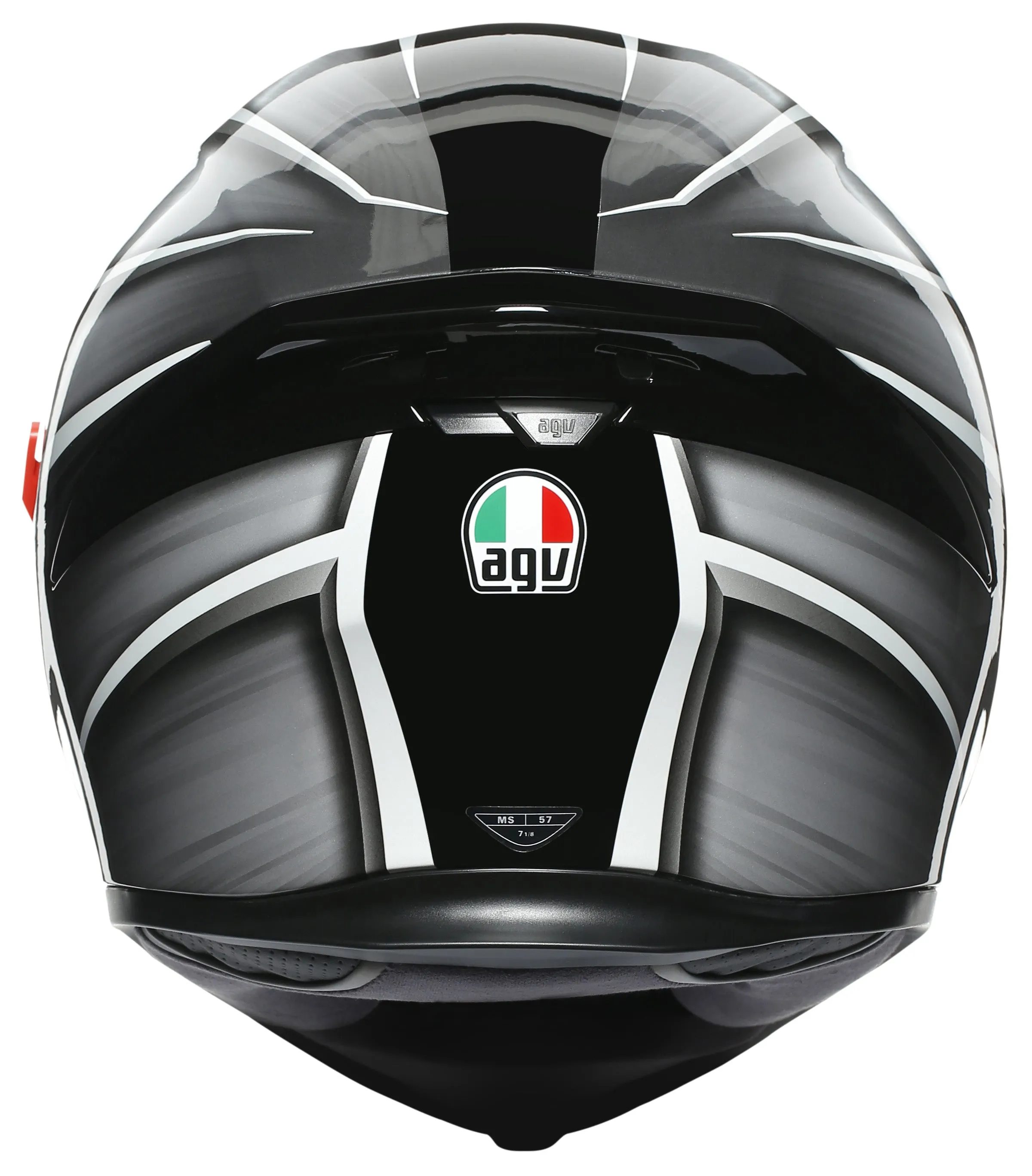 AGV K-5 S Full-Face Motorcycle Helmet - Tempest Black/Silver Graphic