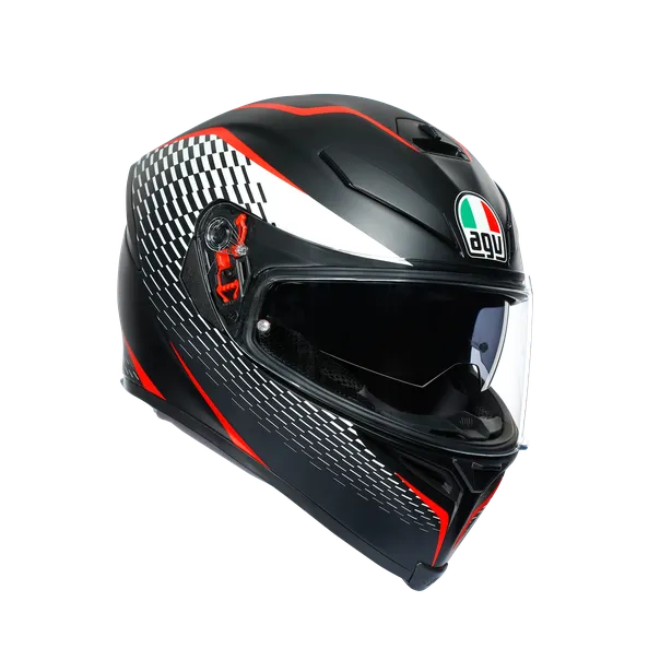 AGV K-5 S Full-Face Motorcycle Helmet - Thunder Matte Black/White/Red
