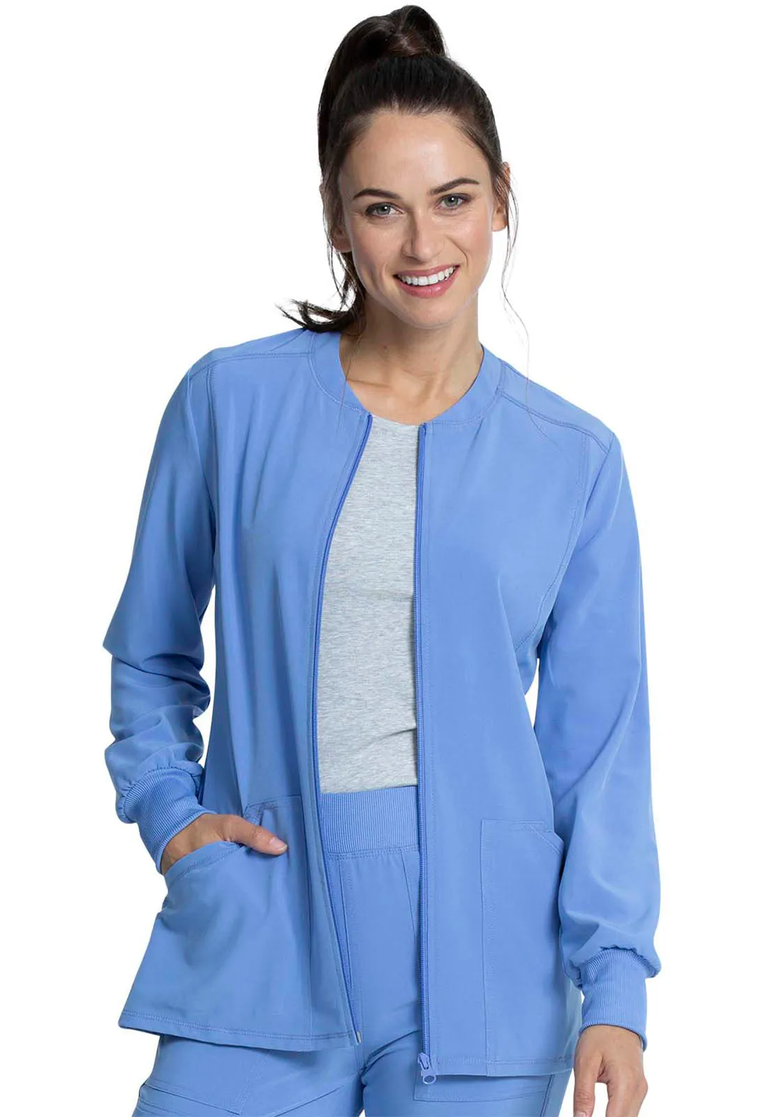 Allura CKA384 Zip Front Jacket Ciel