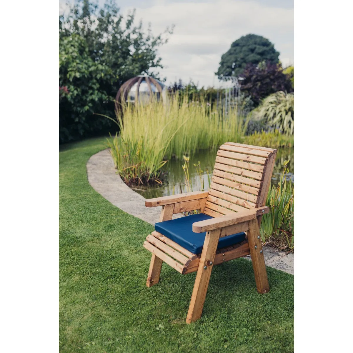 Amesbury Navy Waterproof 1 x Seat   Double Seat Cushions by Churnet Valley - N1C-1 N2C-1