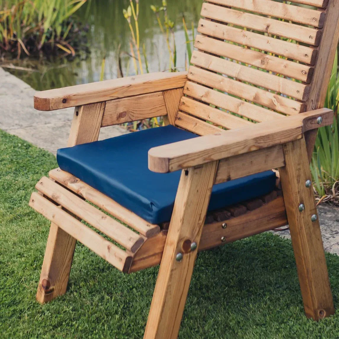Amesbury Navy Waterproof 1 x Seat   Double Seat Cushions by Churnet Valley - N1C-1 N2C-1