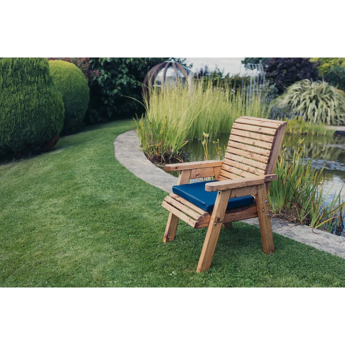 Amesbury Navy Waterproof 1 x Seat   Double Seat Cushions by Churnet Valley - N1C-1 N2C-1