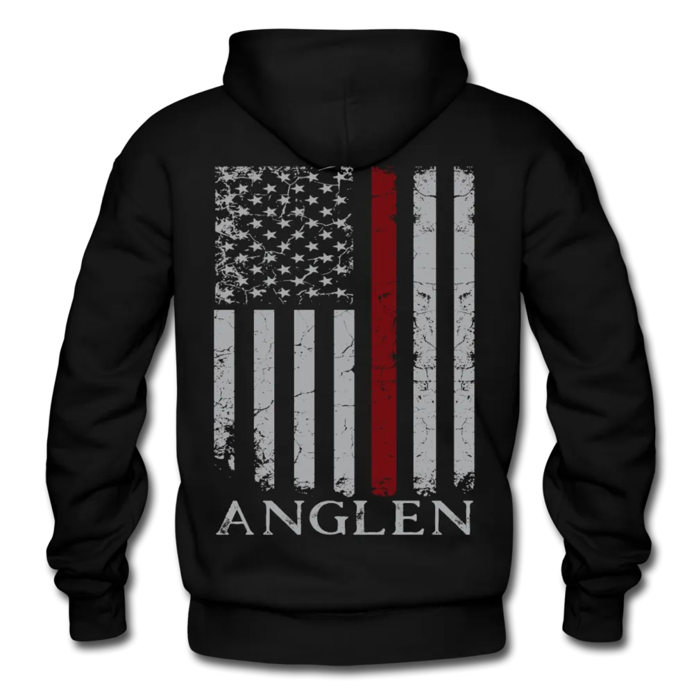 Anglen Firefighter Flag Gildan Heavy Blend Adult Hoodie