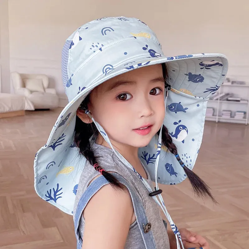 ANTI-UV KINDER SONNENHUT MIT PFEIFE – SOMMER BUCKET HUT FÜR JUNGEN UND MÄDCHEN