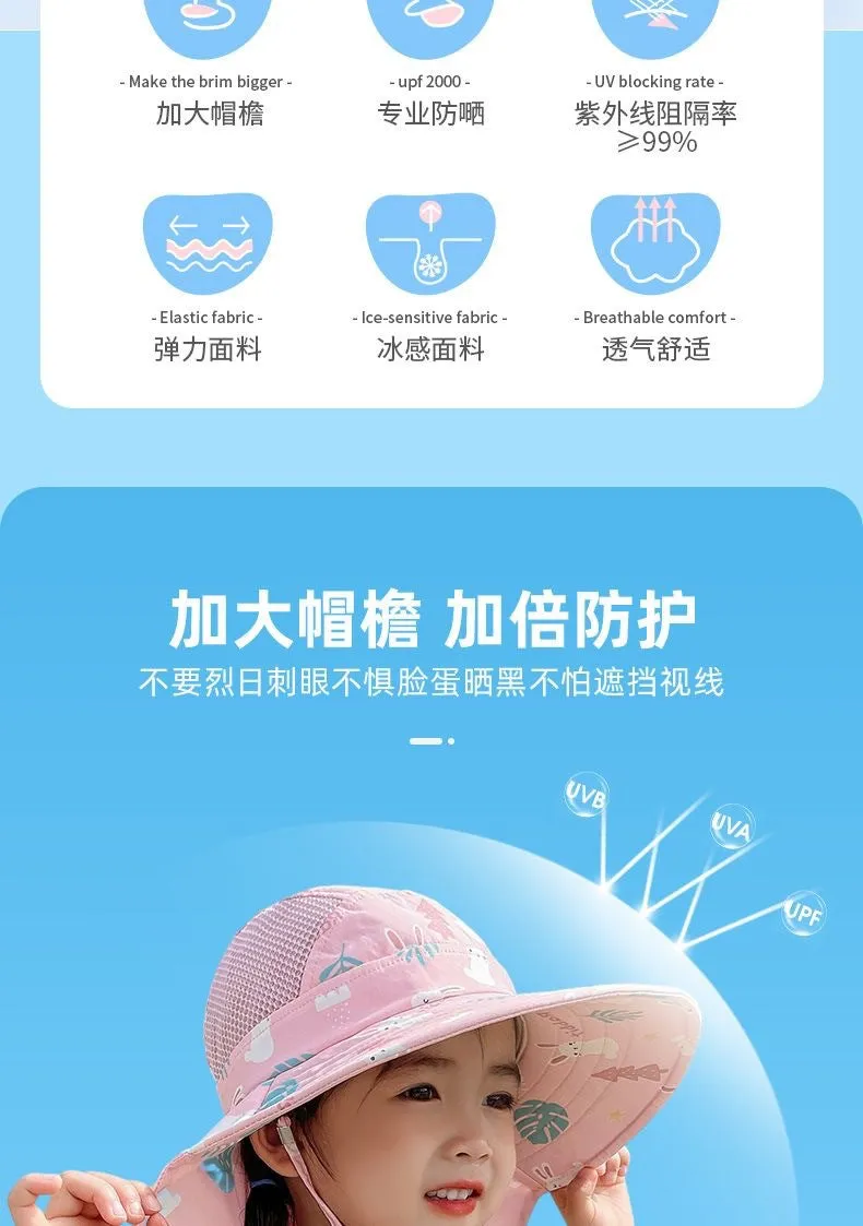 ANTI-UV KINDER SONNENHUT MIT PFEIFE – SOMMER BUCKET HUT FÜR JUNGEN UND MÄDCHEN
