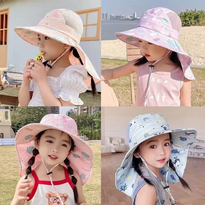ANTI-UV KINDER SONNENHUT MIT PFEIFE – SOMMER BUCKET HUT FÜR JUNGEN UND MÄDCHEN