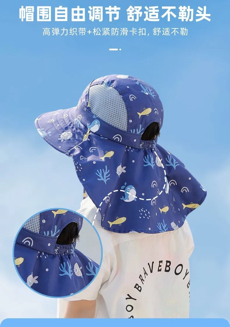 ANTI-UV KINDER SONNENHUT MIT PFEIFE – SOMMER BUCKET HUT FÜR JUNGEN UND MÄDCHEN