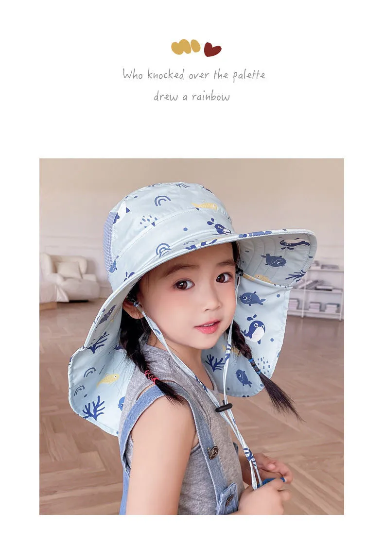 ANTI-UV KINDER SONNENHUT MIT PFEIFE – SOMMER BUCKET HUT FÜR JUNGEN UND MÄDCHEN