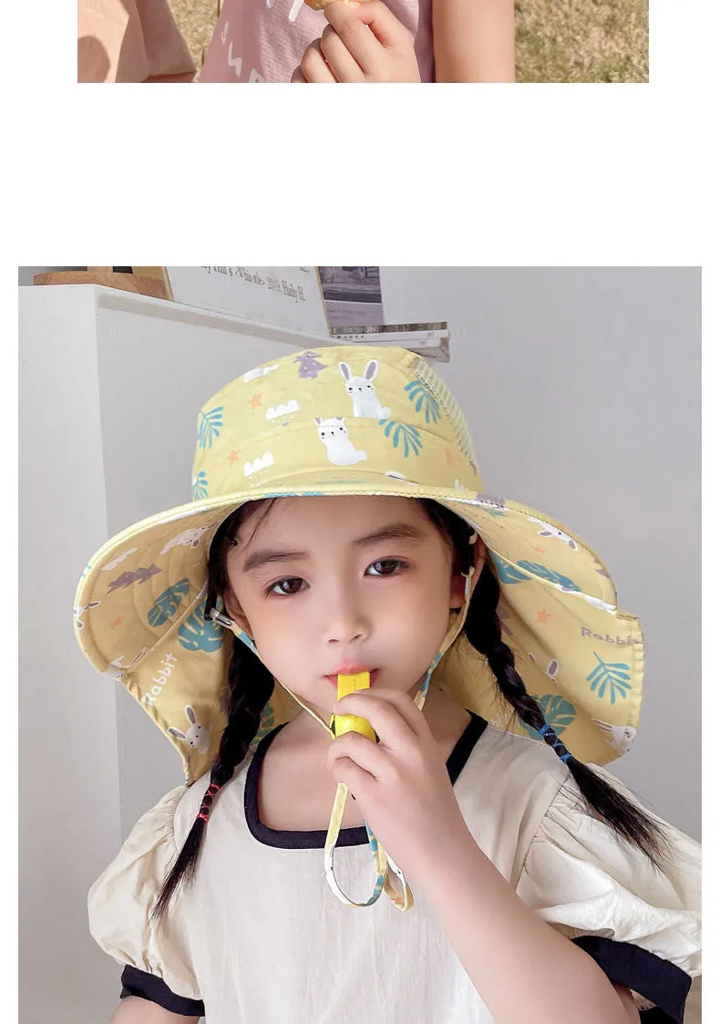 ANTI-UV KINDER SONNENHUT MIT PFEIFE – SOMMER BUCKET HUT FÜR JUNGEN UND MÄDCHEN