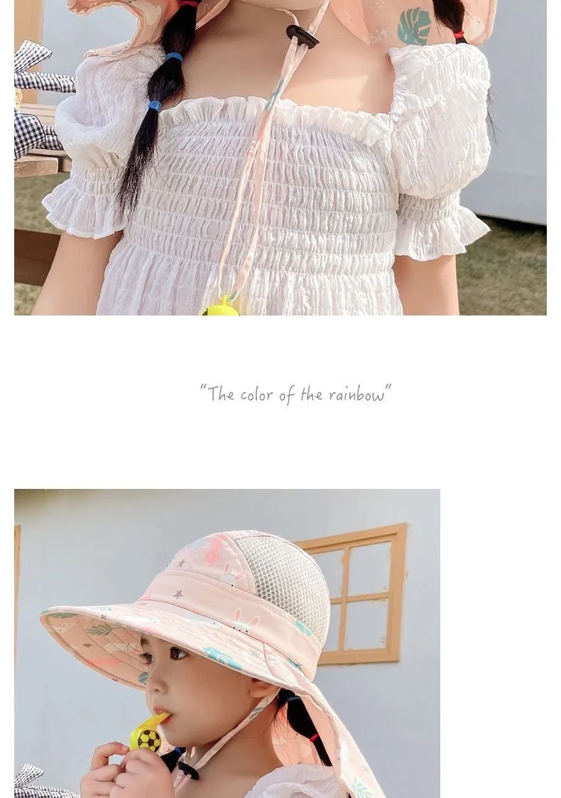 ANTI-UV KINDER SONNENHUT MIT PFEIFE – SOMMER BUCKET HUT FÜR JUNGEN UND MÄDCHEN