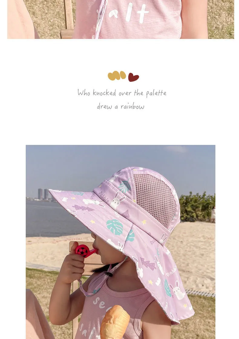 ANTI-UV KINDER SONNENHUT MIT PFEIFE – SOMMER BUCKET HUT FÜR JUNGEN UND MÄDCHEN