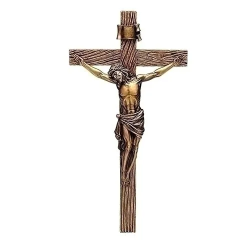 Antique Gold Wall Crucifix 13 1/4"