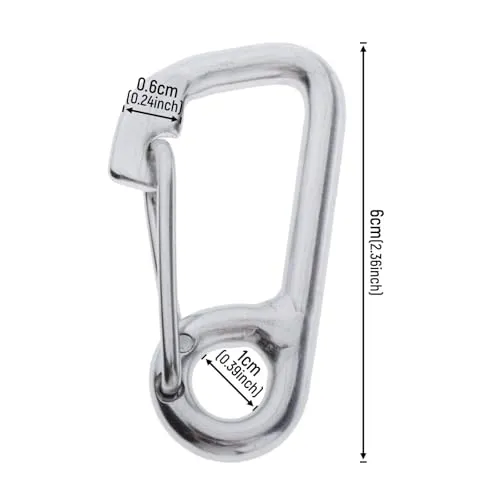 ATORSE Stainless Steel Snap Spring Buckle Hook BCD Finger Spool Dive Safety Clip