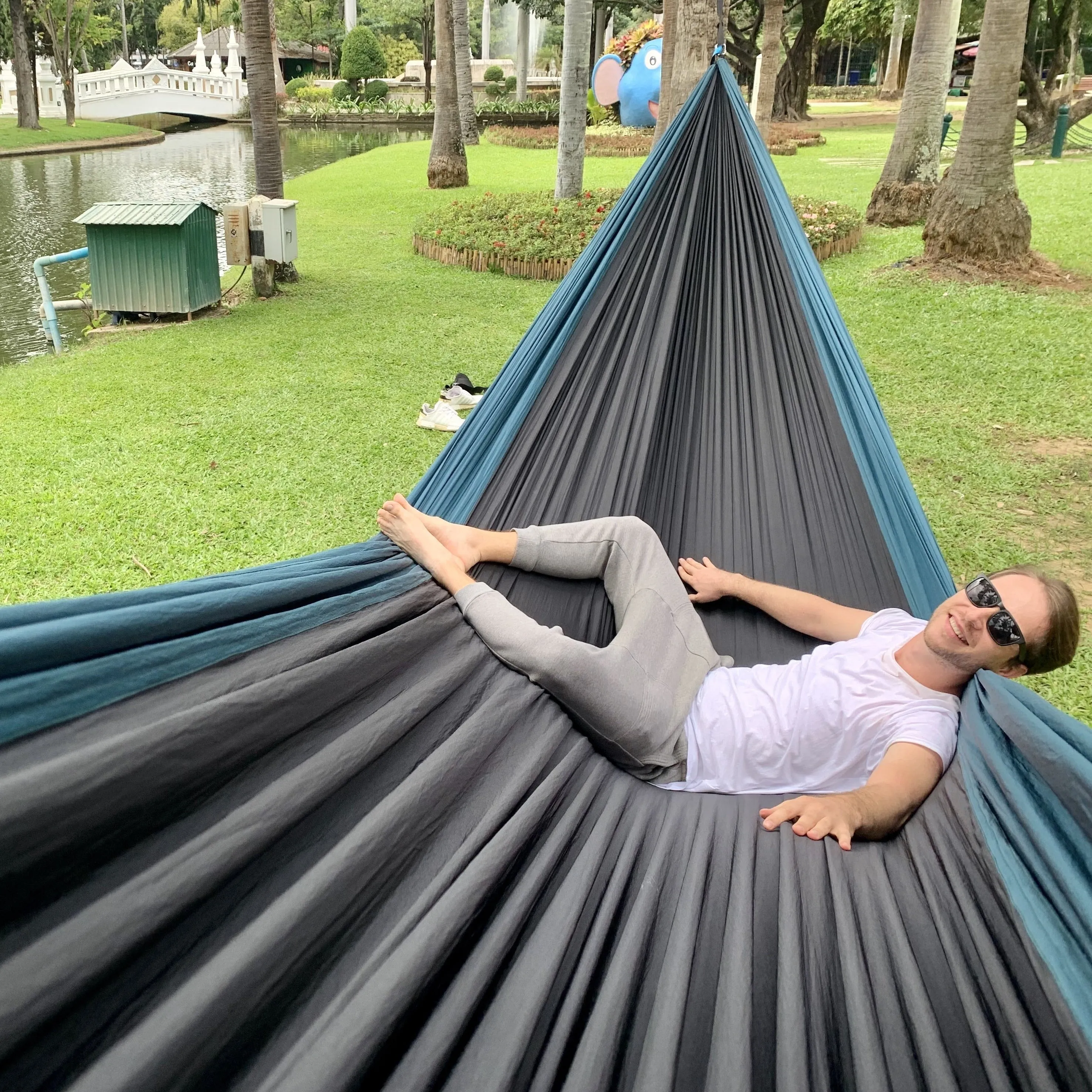 BaseCamp Hammock™ - Black & Green by Flying Squirrel Outfitters