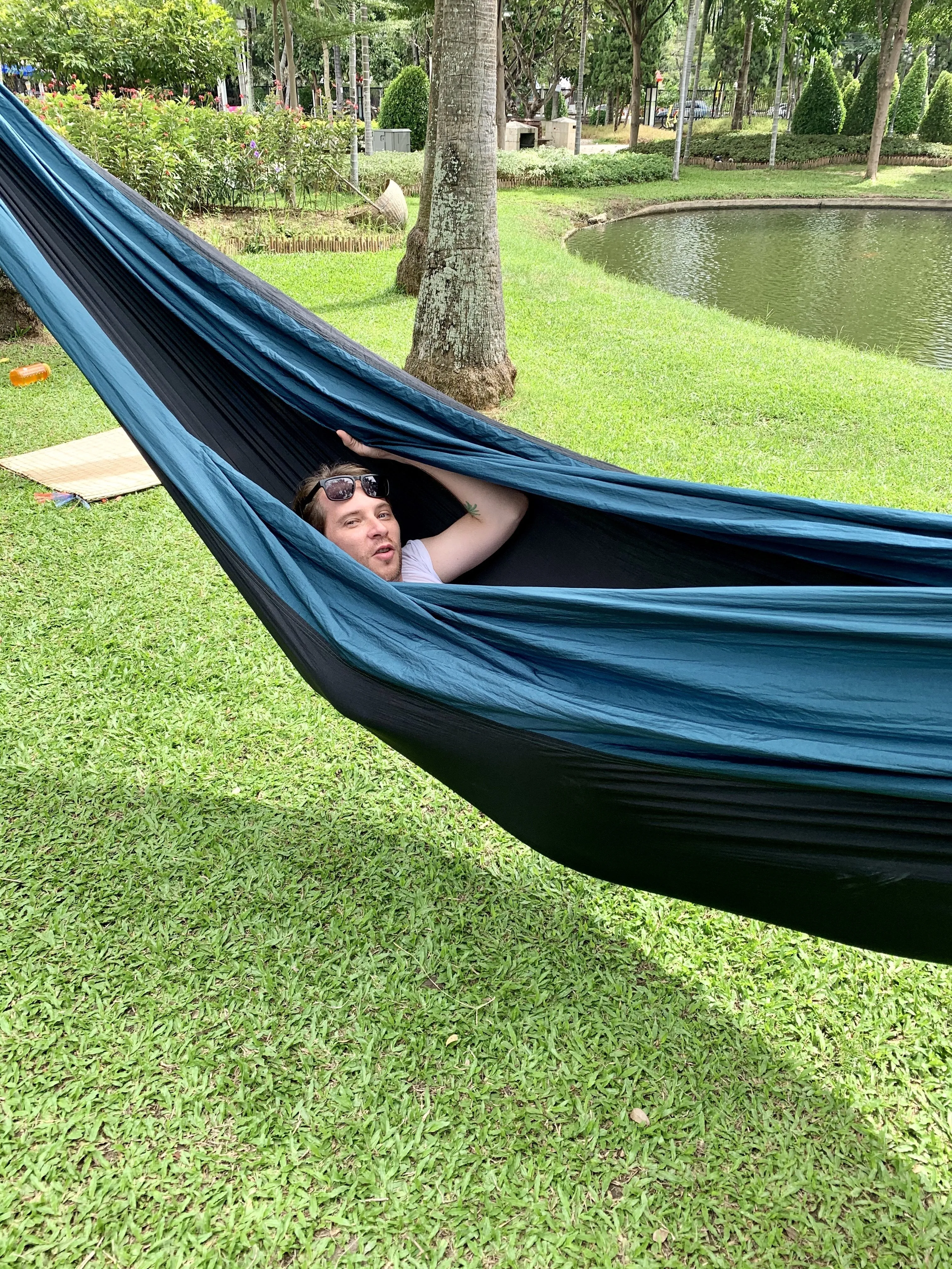 BaseCamp Hammock™ - Black & Green by Flying Squirrel Outfitters