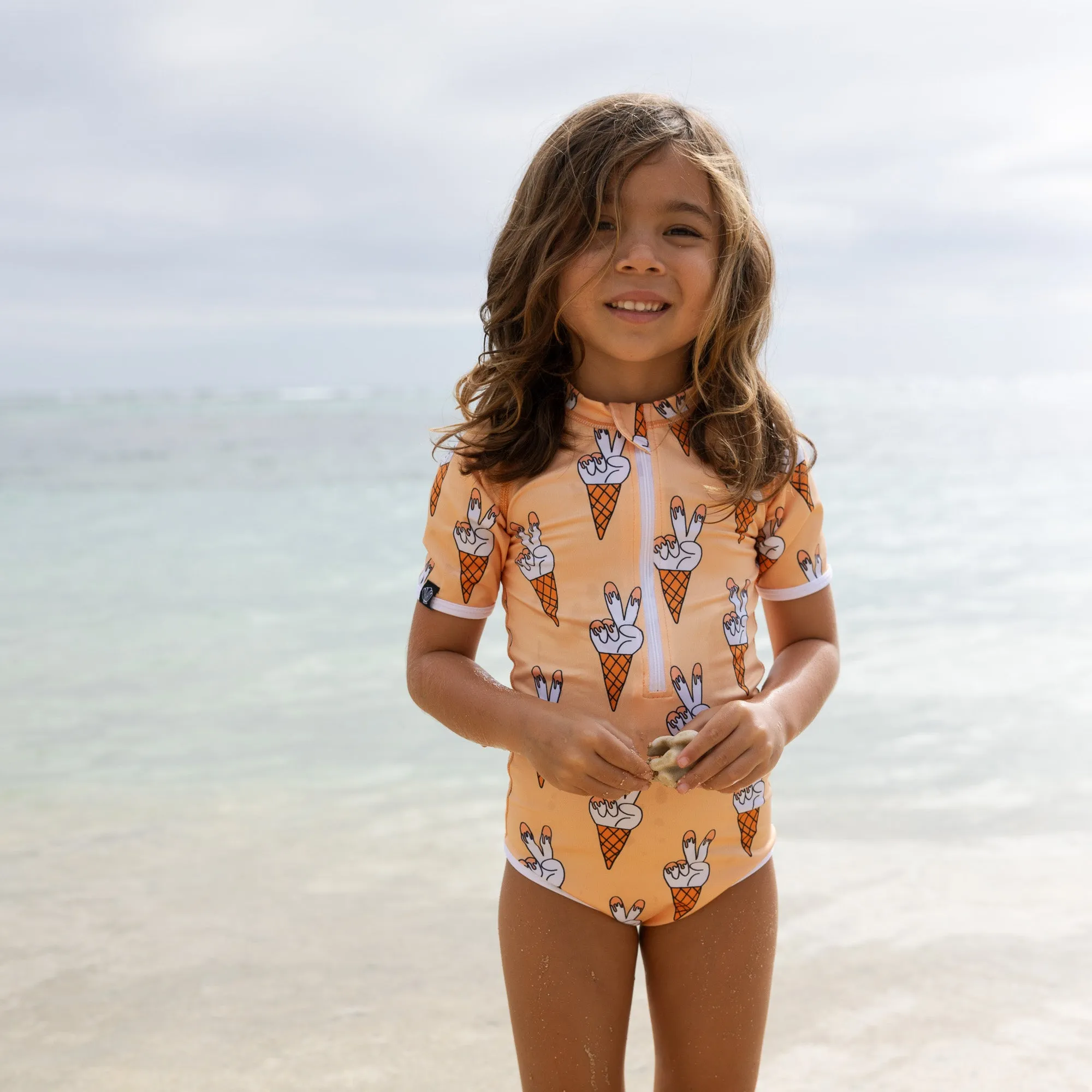 beach & bandits Peace Cream upf50  swimsuit