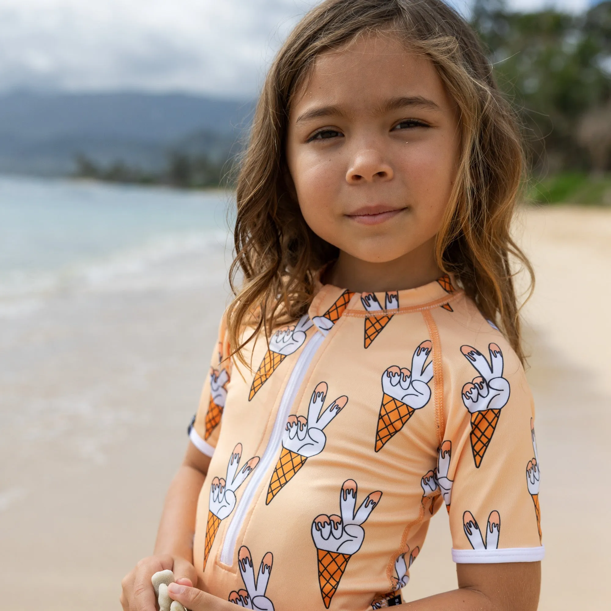beach & bandits Peace Cream upf50  swimsuit