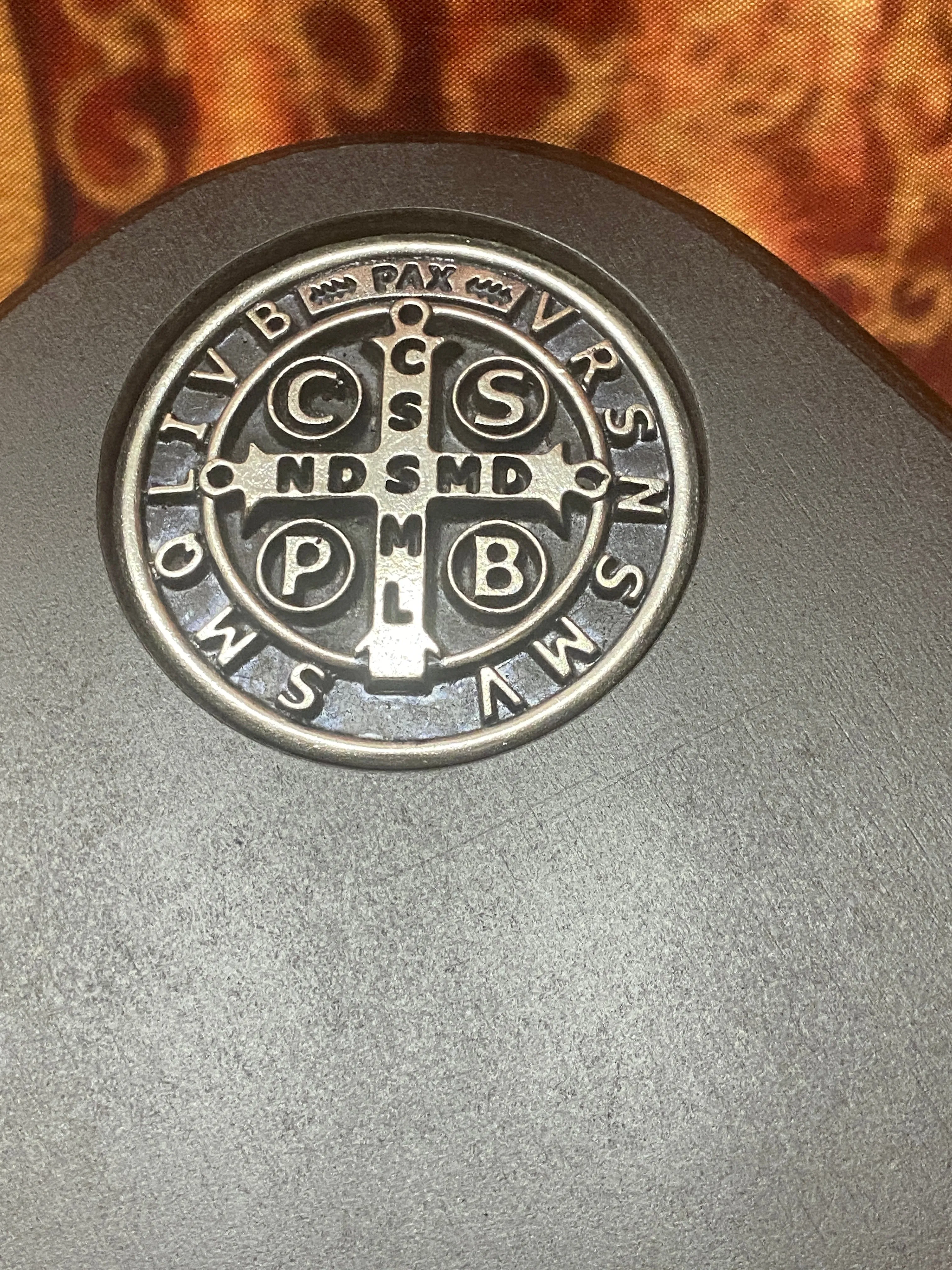 Benedictine Medal Dark Wood Bible Stand 11 1/2" x 13" x 20"