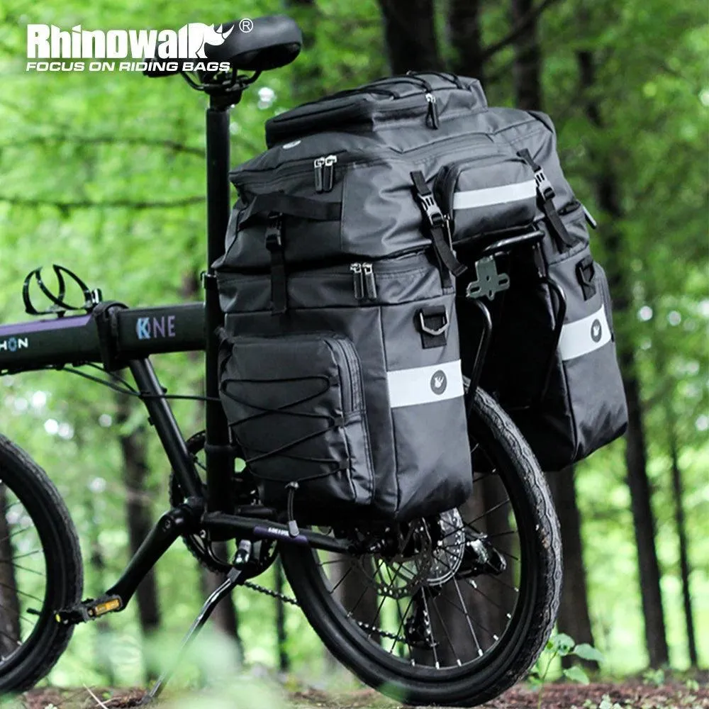 Bike Pannier Bag 3 In 1 Big Capacity With Rain Cover Rear Rack Seat Trunk Bags For Mtb Road Folding Bicycles E-Bike