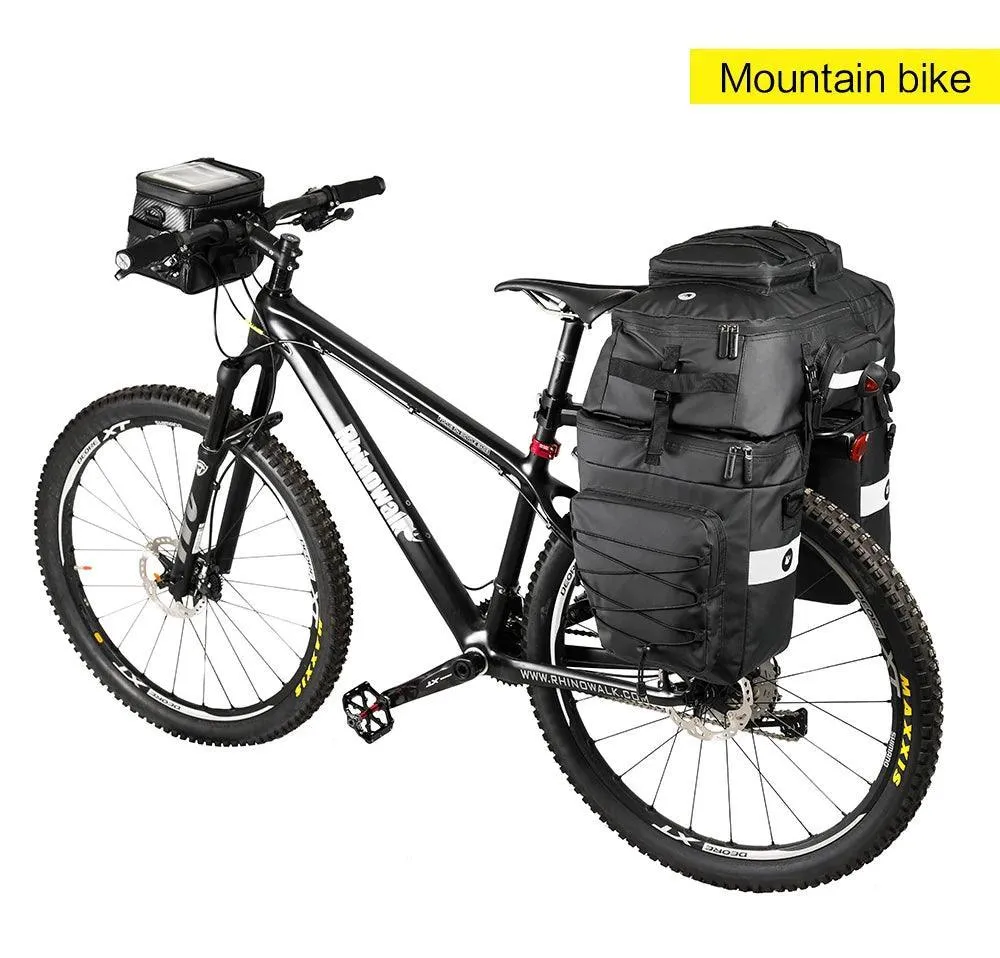 Bike Pannier Bag 3 In 1 Big Capacity With Rain Cover Rear Rack Seat Trunk Bags For Mtb Road Folding Bicycles E-Bike