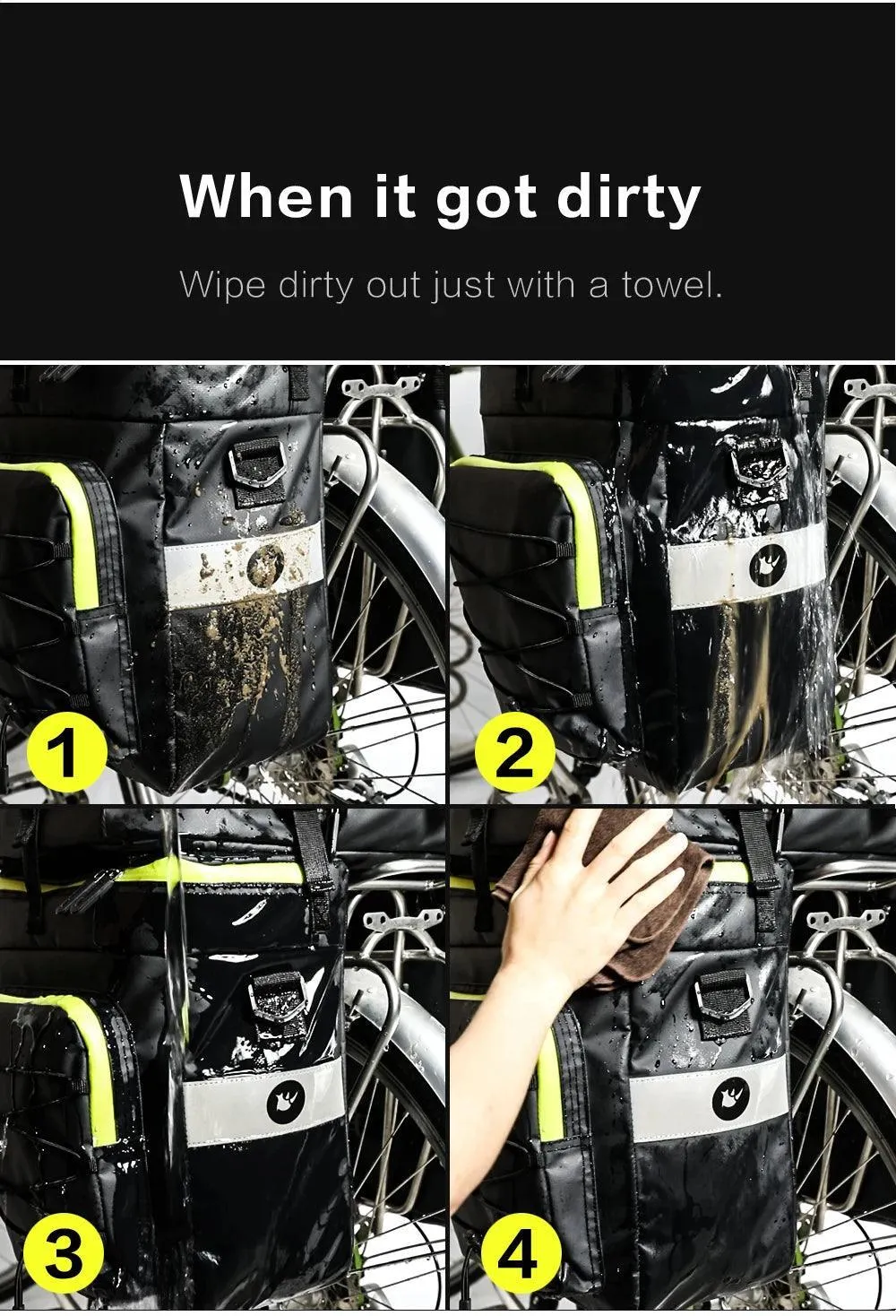 Bike Pannier Bag 3 In 1 Big Capacity With Rain Cover Rear Rack Seat Trunk Bags For Mtb Road Folding Bicycles E-Bike