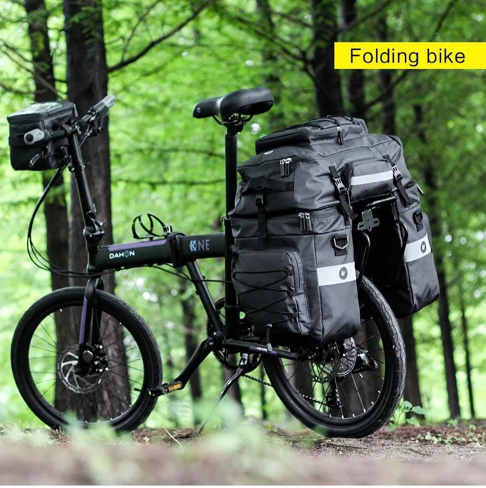 Bike Pannier Bag 3 In 1 Big Capacity With Rain Cover Rear Rack Seat Trunk Bags For Mtb Road Folding Bicycles E-Bike