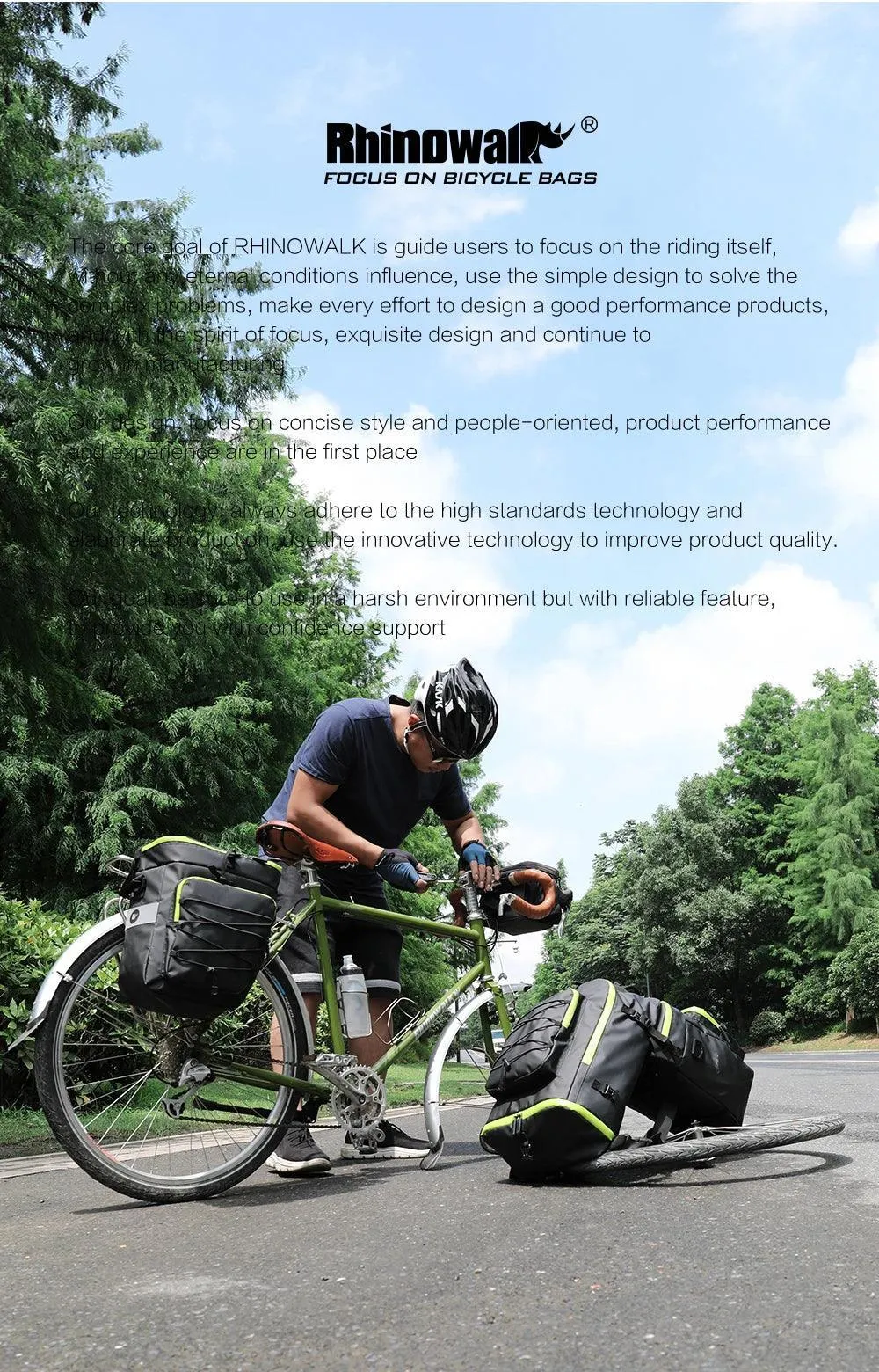 Bike Pannier Bag 3 In 1 Big Capacity With Rain Cover Rear Rack Seat Trunk Bags For Mtb Road Folding Bicycles E-Bike