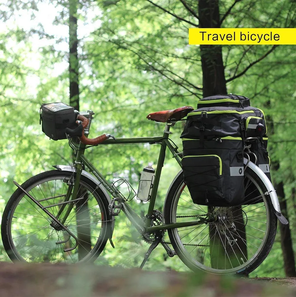 Bike Pannier Bag 3 In 1 Big Capacity With Rain Cover Rear Rack Seat Trunk Bags For Mtb Road Folding Bicycles E-Bike