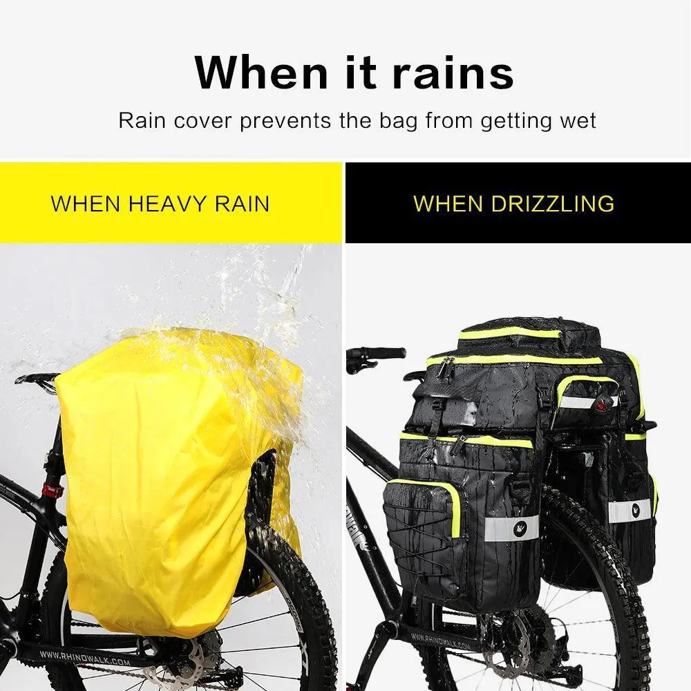 Bike Pannier Bag 3 In 1 Big Capacity With Rain Cover Rear Rack Seat Trunk Bags For Mtb Road Folding Bicycles E-Bike