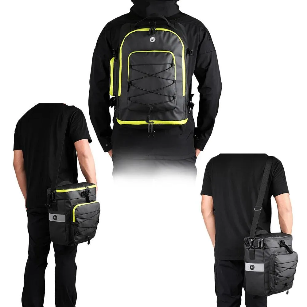 Bike Pannier Bag 3 In 1 Big Capacity With Rain Cover Rear Rack Seat Trunk Bags For Mtb Road Folding Bicycles E-Bike
